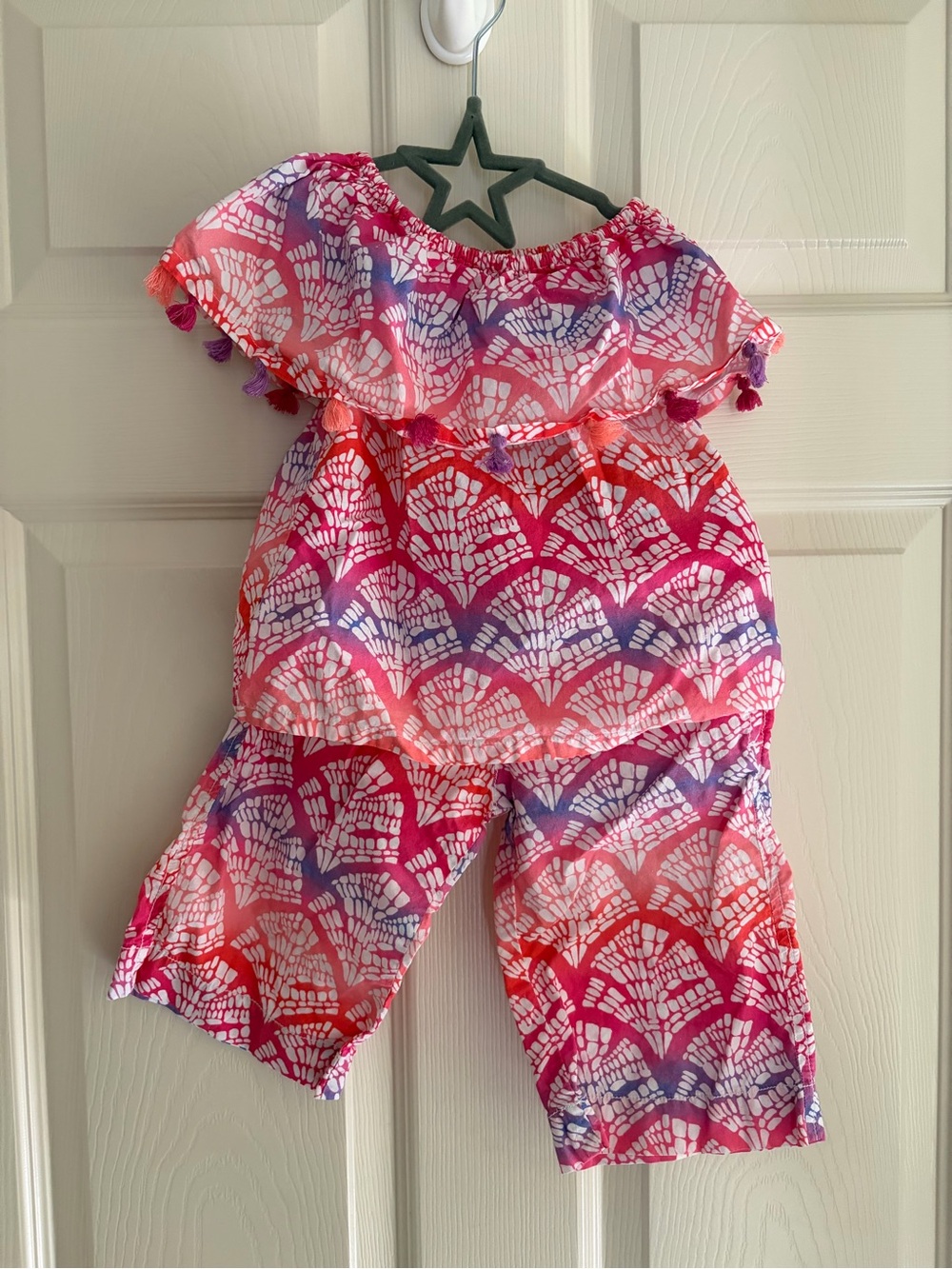 Girls Pink & Purple Off-Shoulder Blouse + Matching Pants (bought separatedly)
